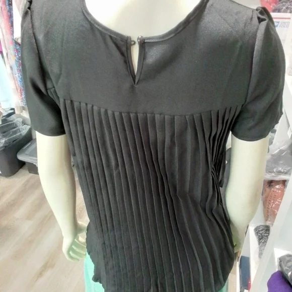 Women's Blouse Hi-Lo Hem Pleated Top NEW - Picture 4 of 17